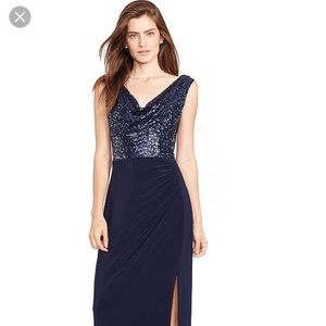 Ralph Lauren sequinned bodice gown